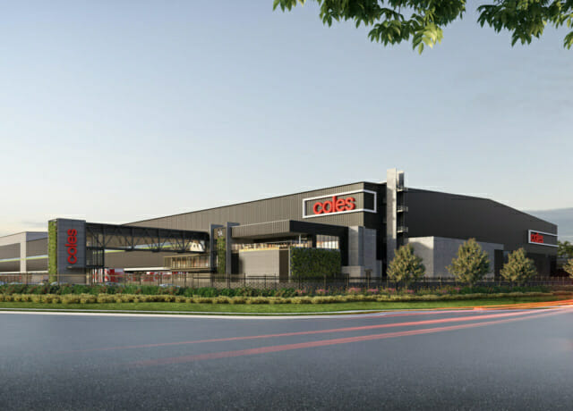 Artist's impression of Coles development at Oakdale West Industrial Estate, Sydney, Australia.